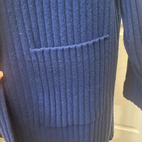 Valerie Louthan 100% pure cashmere rich blue open front cardigan, S-L - Picture 4 of 10